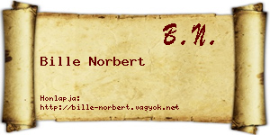 Bille Norbert névjegykártya